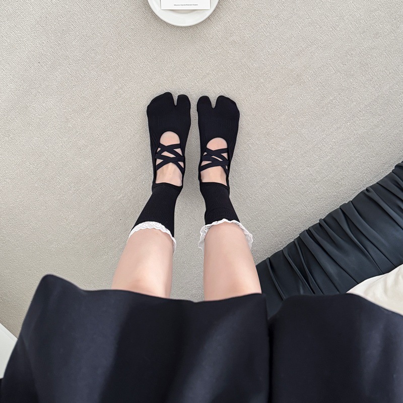 Lace Trim Split Toe Yoga Socks - Yoga Mat review and price