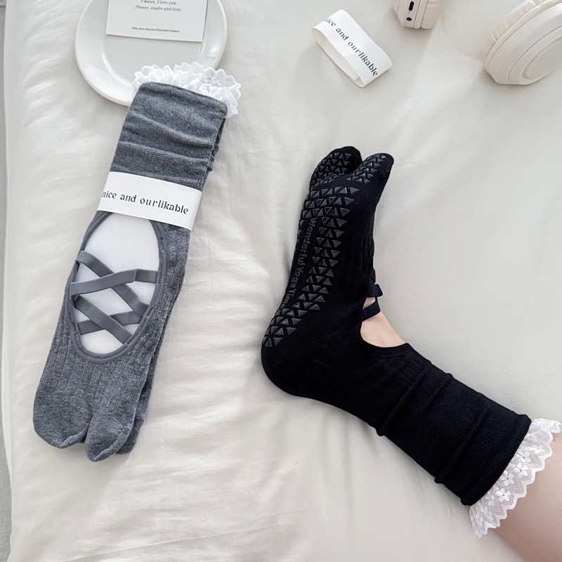 Lace Trim Split Toe Yoga Socks - Yoga Mat review and price