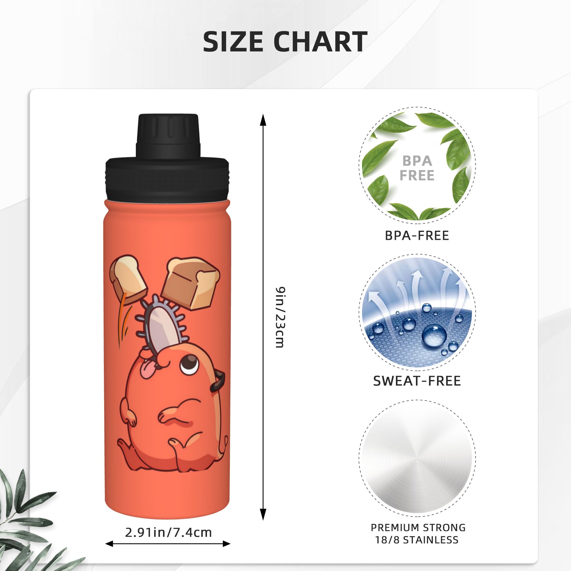 Chainsawmans Anime 18OZ Sports - Sports Water Bottle Insulated review and price